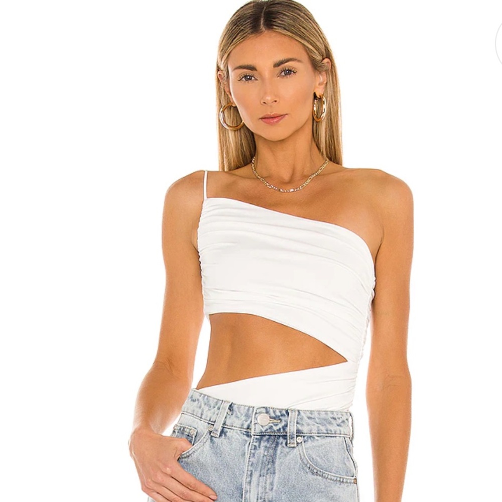 Superdown Veronica Cut Out Bodysuit in White